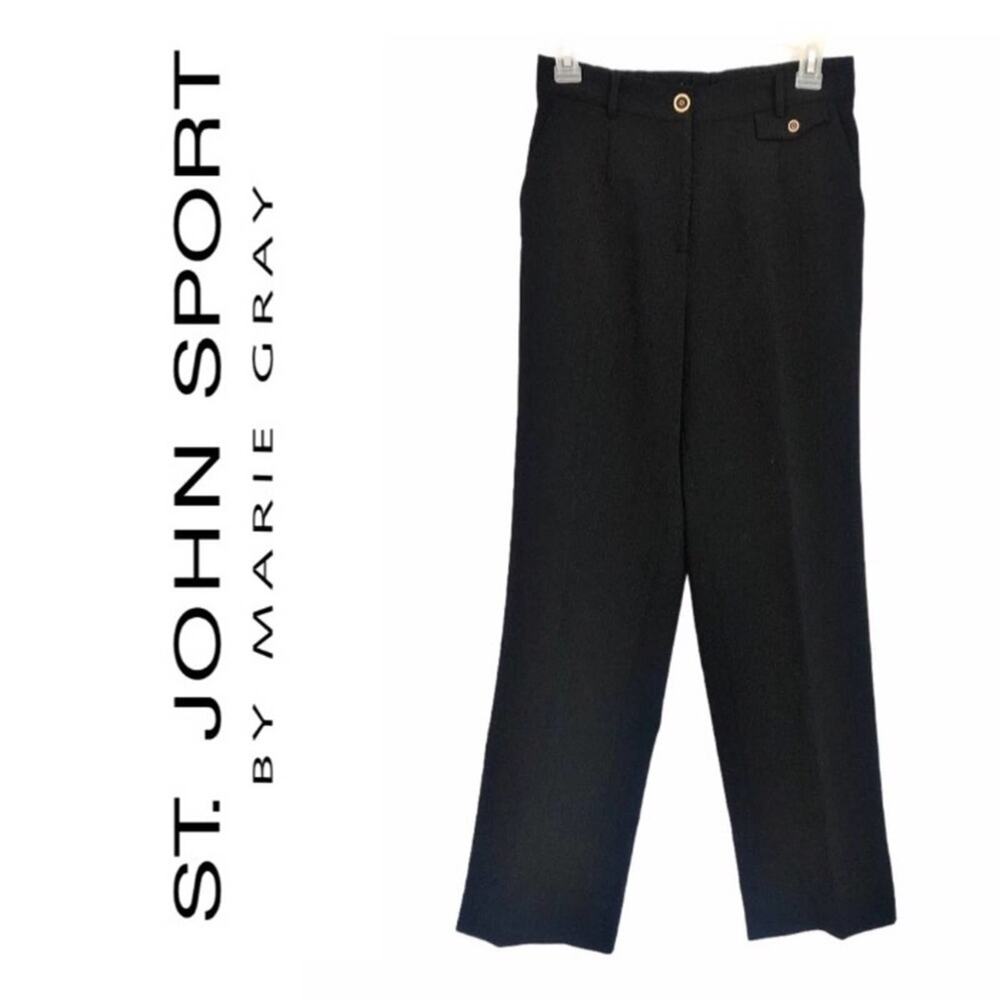 St. John Sport Black Slacks Trousers Golf Pants Size 4